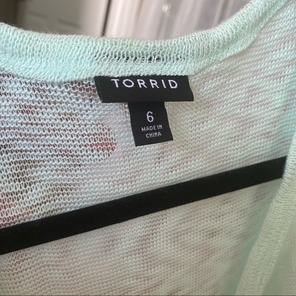 Torrid 6 6x flawless mint green slub cardigan long - Picture 6 of 10